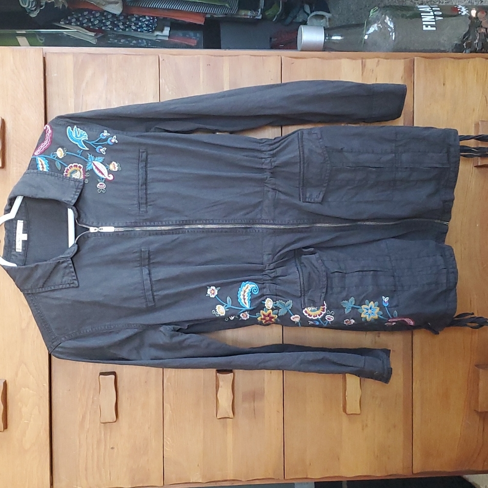 Willow & Clay Anorak DARK Olive Green Embroidered Lightweight Jacket, Small - Picture 1 of 8